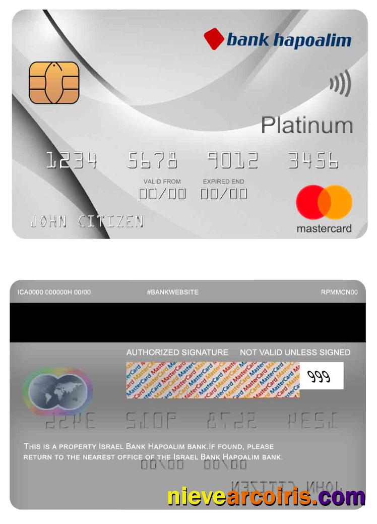 Israel Bank Hapoalim bank mastercard